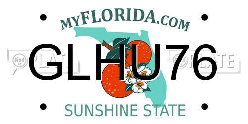 GLHU76 Florida License Plate