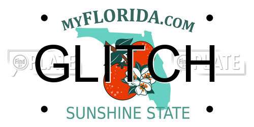 GLITCH Florida License Plate