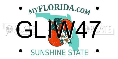 GLIW47 Florida License Plate