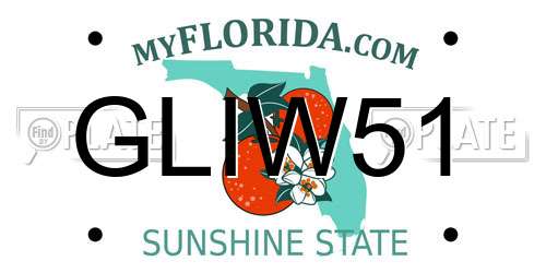 GLIW51 Florida License Plate
