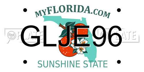 GLJE96 Florida License Plate