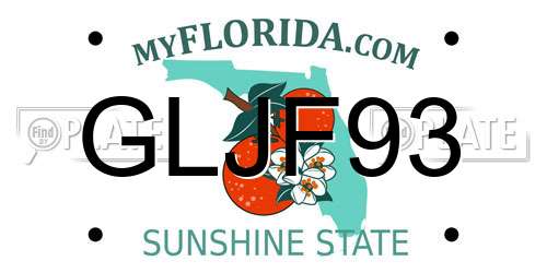GLJF93 Florida License Plate