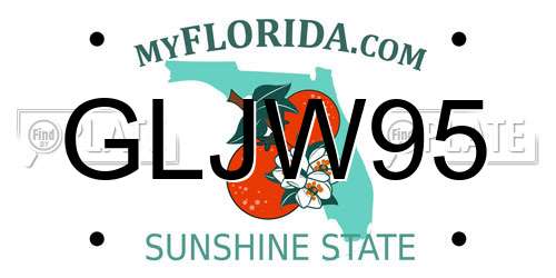 GLJW95 Florida License Plate