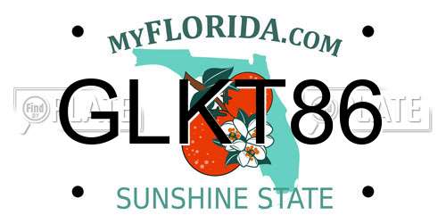 GLKT86 Florida License Plate