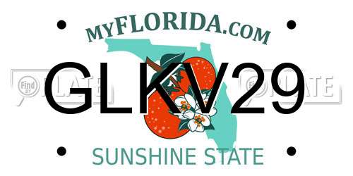 GLKV29 Florida License Plate