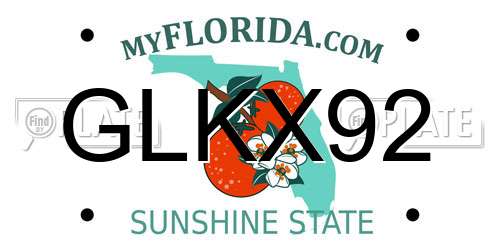 GLKX92 Florida License Plate