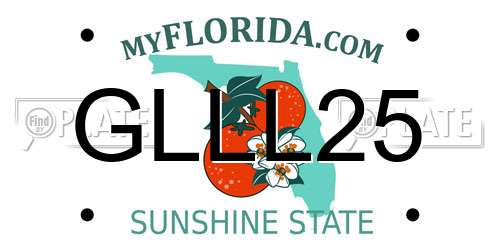 GLLL25 Florida License Plate
