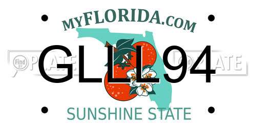 GLLL94 Florida License Plate