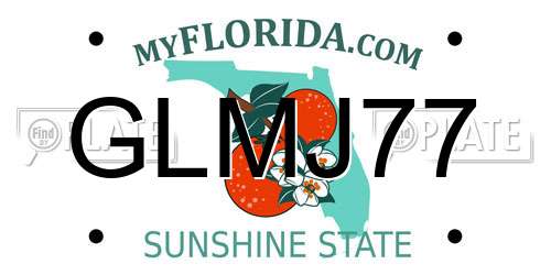 GLMJ77 Florida License Plate