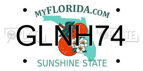 GLNH74 Florida License Plate