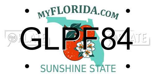GLPF84 Florida License Plate