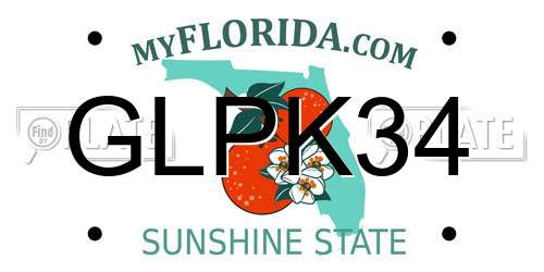 GLPK34 Florida License Plate