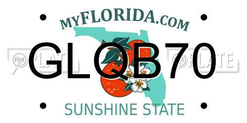 GLQB70 Florida License Plate