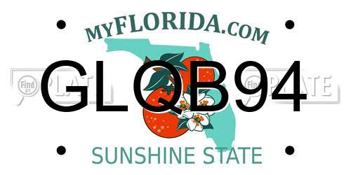 GLQB94 Florida License Plate