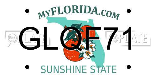 GLQF71 Florida License Plate