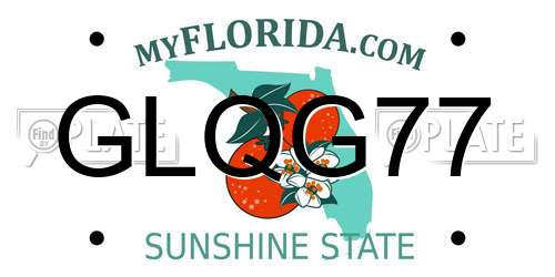 GLQG77 Florida License Plate