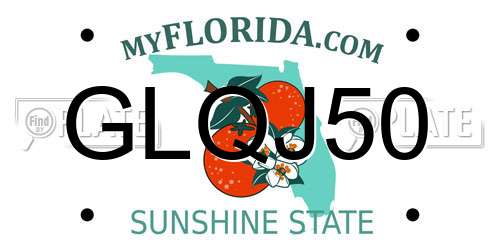 GLQJ50 Florida License Plate