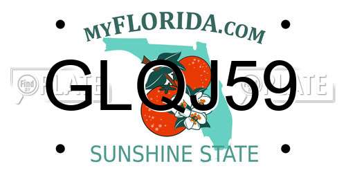 GLQJ59 Florida License Plate