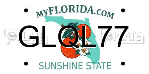 GLQL77 Florida License Plate