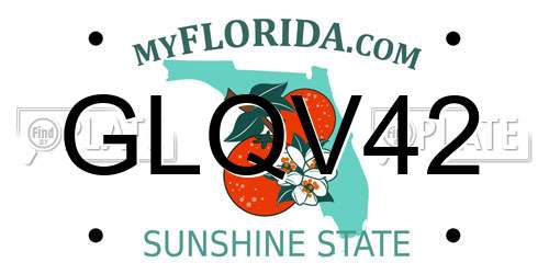 GLQV42 Florida License Plate