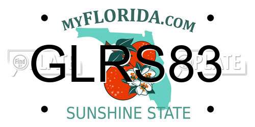 GLRS83 Florida License Plate
