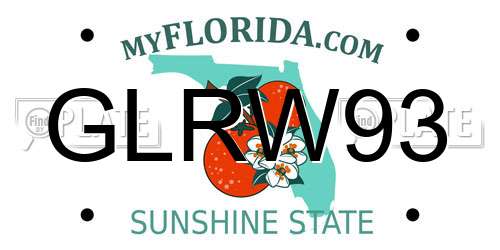 GLRW93 Florida License Plate