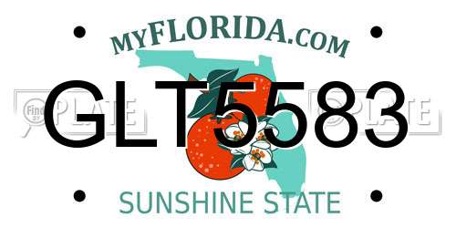 GLT5583 Florida License Plate