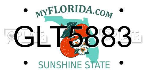 GLT5883 Florida License Plate
