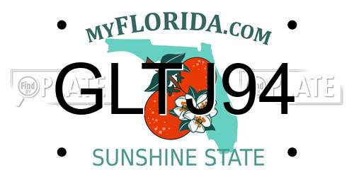 GLTJ94 Florida License Plate