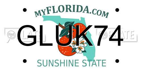 GLUK74 Florida License Plate