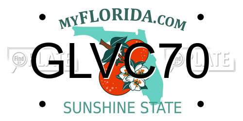 GLVC70 Florida License Plate