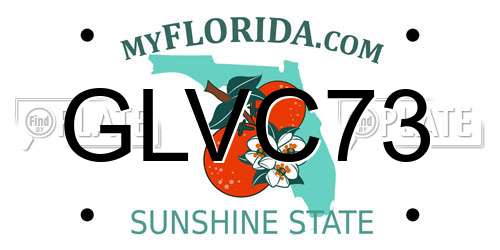 GLVC73 Florida License Plate