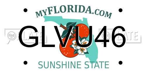 GLVU46 Florida License Plate
