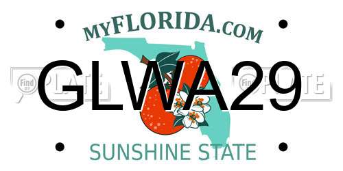 GLWA29 Florida License Plate