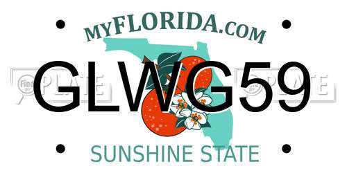 GLWG59 Florida License Plate