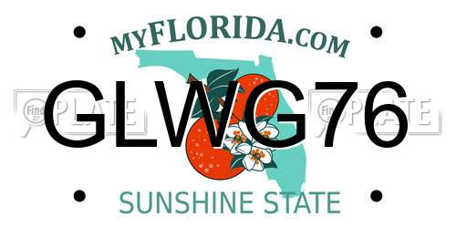 GLWG76 Florida License Plate