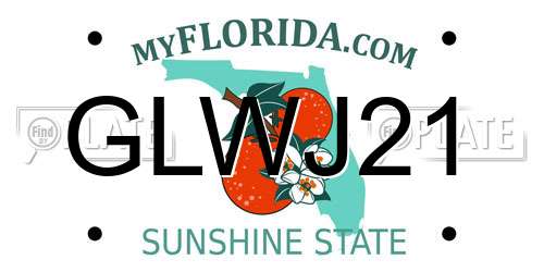 GLWJ21 Florida License Plate