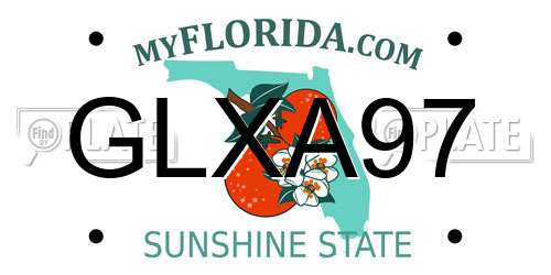 GLXA97 Florida License Plate