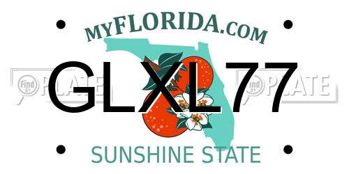 GLXL77 Florida License Plate