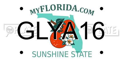 GLYA16 Florida License Plate