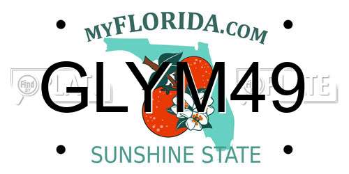 GLYM49 Florida License Plate