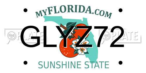 GLYZ72 Florida License Plate