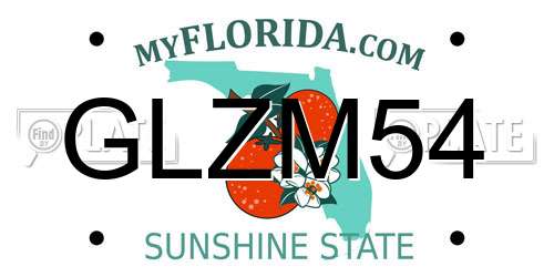 GLZM54 Florida License Plate