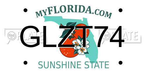 GLZT74 Florida License Plate