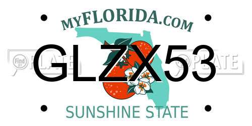 GLZX53 Florida License Plate