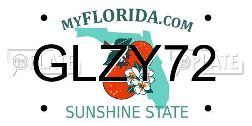 GLZY72 Florida License Plate