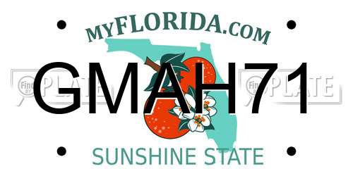 GMAH71 Florida License Plate