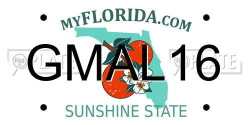 GMAL16 Florida License Plate