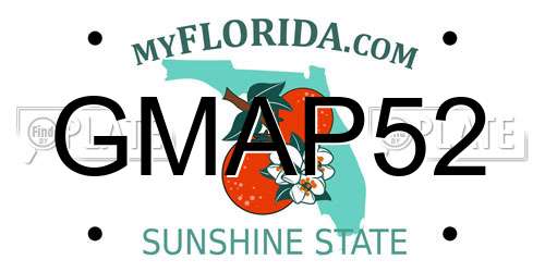 GMAP52 Florida License Plate