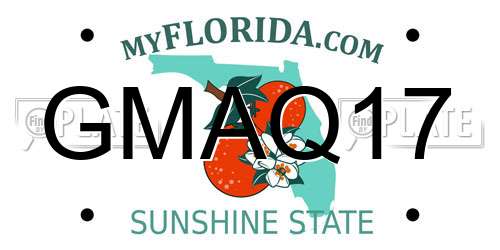 GMAQ17 Florida License Plate